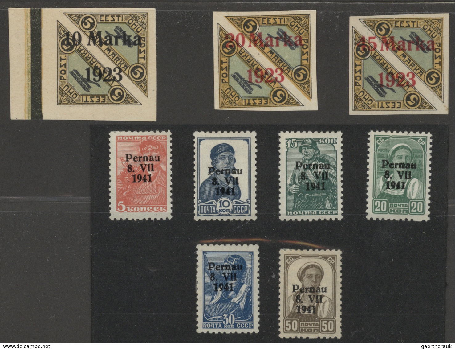 29675 Estland: 1918/1941, Used And Mint Accumulation In A Stockbook (plus Some Material On Approval Pages, - Estland