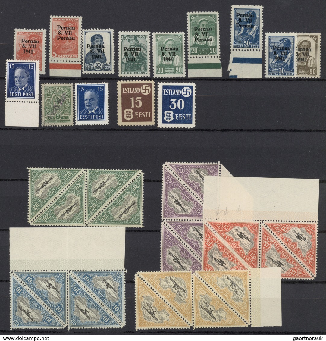 29675 Estland: 1918/1941, used and mint accumulation in a stockbook (plus some material on approval pages,