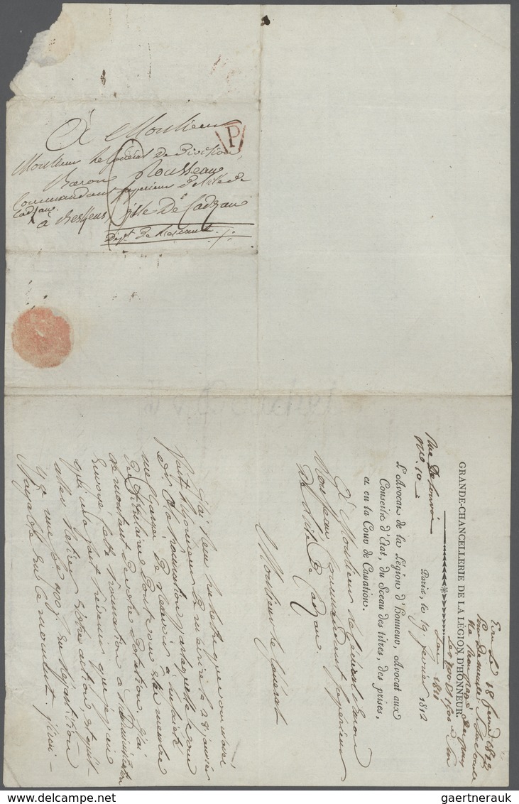 29679 Frankreich - Vorphilatelie: 1728/1820 Ca., Interesting Lot With Ca.30 Entire Letters And Documents, - 1792-1815: Départements Conquis