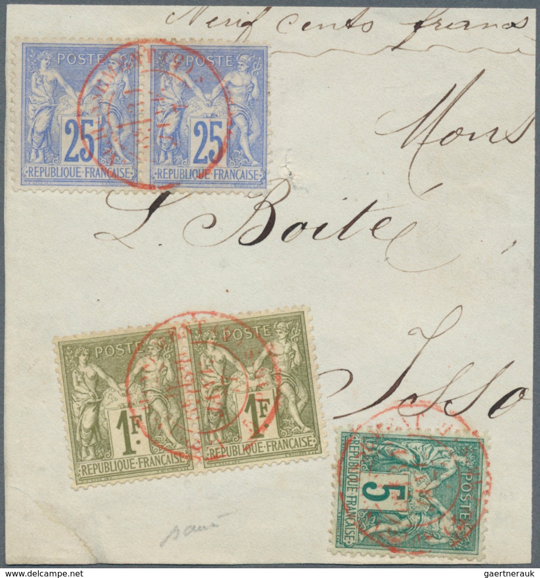 29685 Frankreich: 1850/1885, Comprehensive Collection With 23 Covers, Comprising Vertical Pairs Of 10 C Ye - Gebruikt