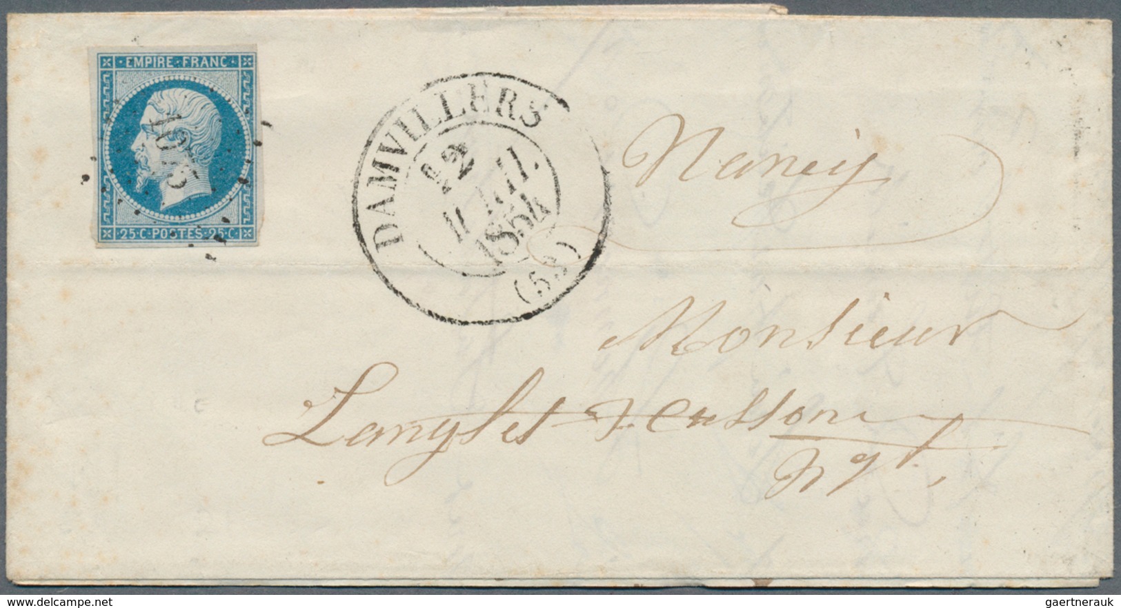 29685 Frankreich: 1850/1885, Comprehensive Collection With 23 Covers, Comprising Vertical Pairs Of 10 C Ye - Gebruikt