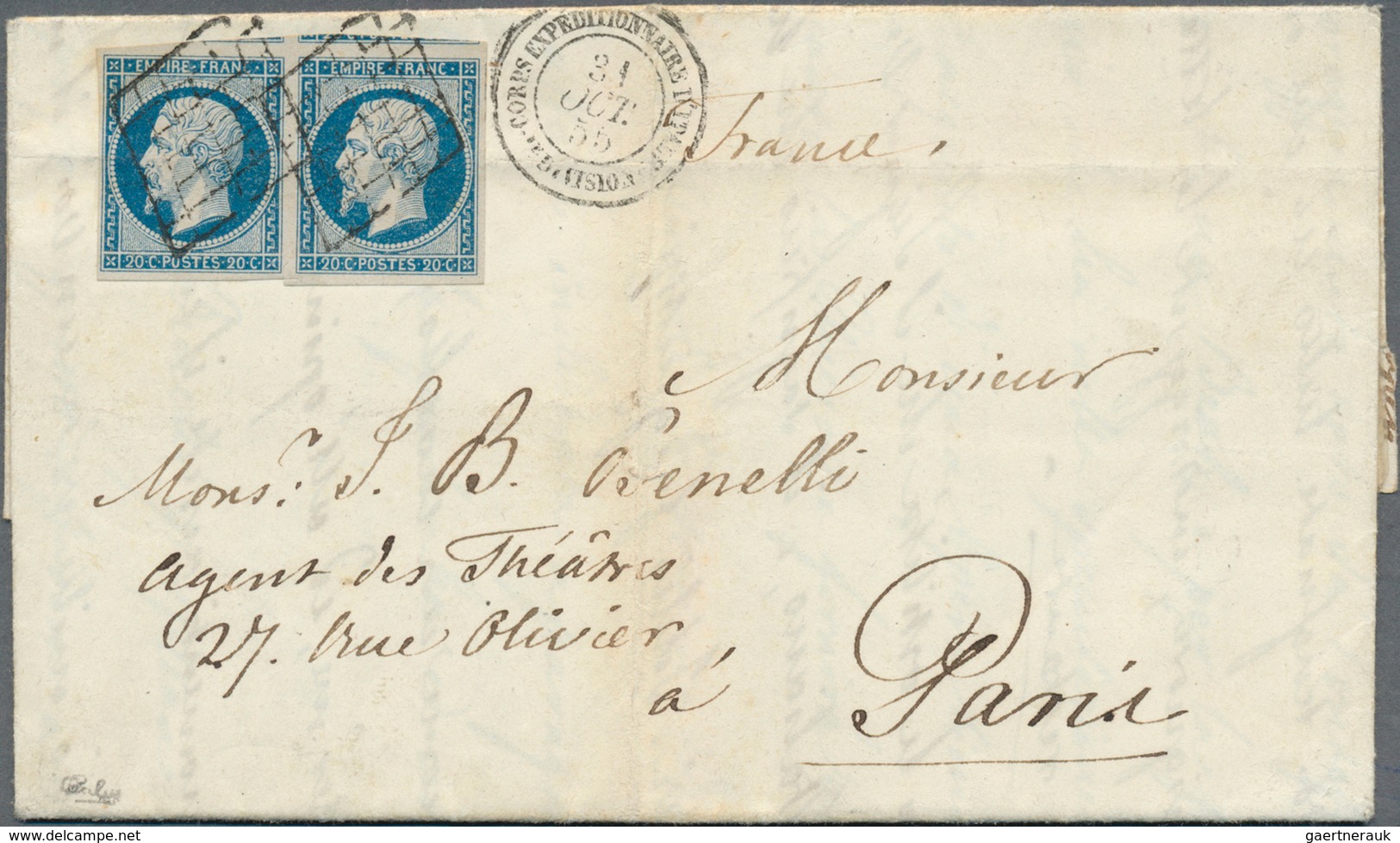 29685 Frankreich: 1850/1885, Comprehensive Collection With 23 Covers, Comprising Vertical Pairs Of 10 C Ye - Gebruikt