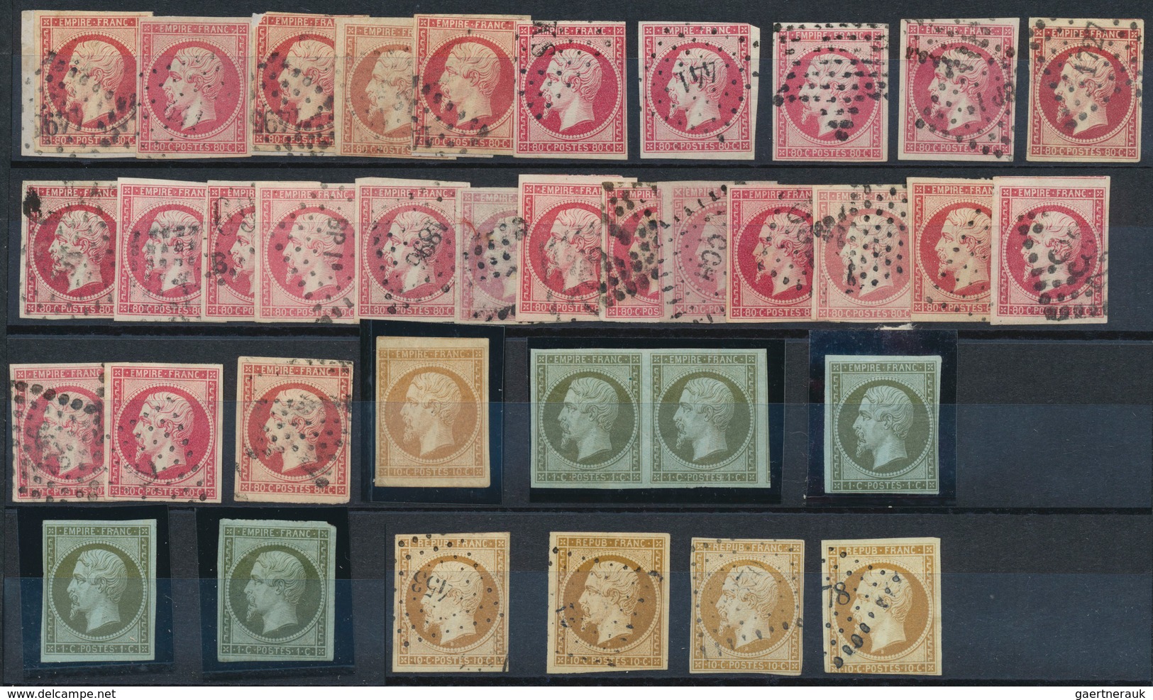 29686 Frankreich: 1852/1860, PRESIDENCE/EMPIRE ND, Used And Mint Lot Of 131 Stamps, As Usual Slightly Vari - Gebruikt