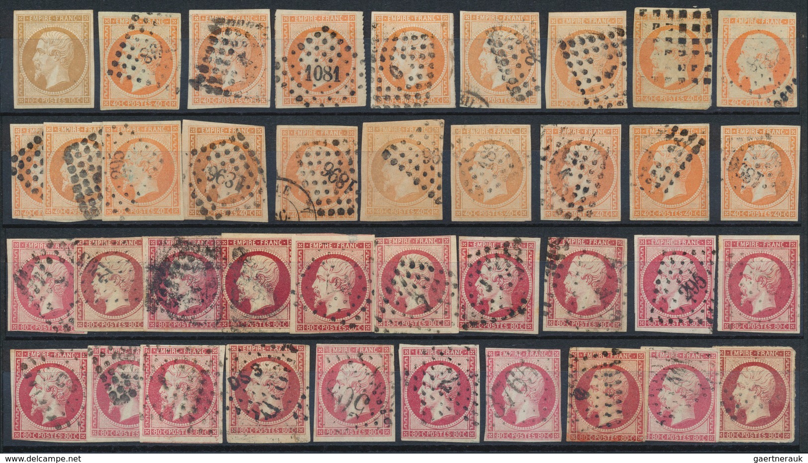 29686 Frankreich: 1852/1860, PRESIDENCE/EMPIRE ND, Used And Mint Lot Of 131 Stamps, As Usual Slightly Vari - Gebruikt