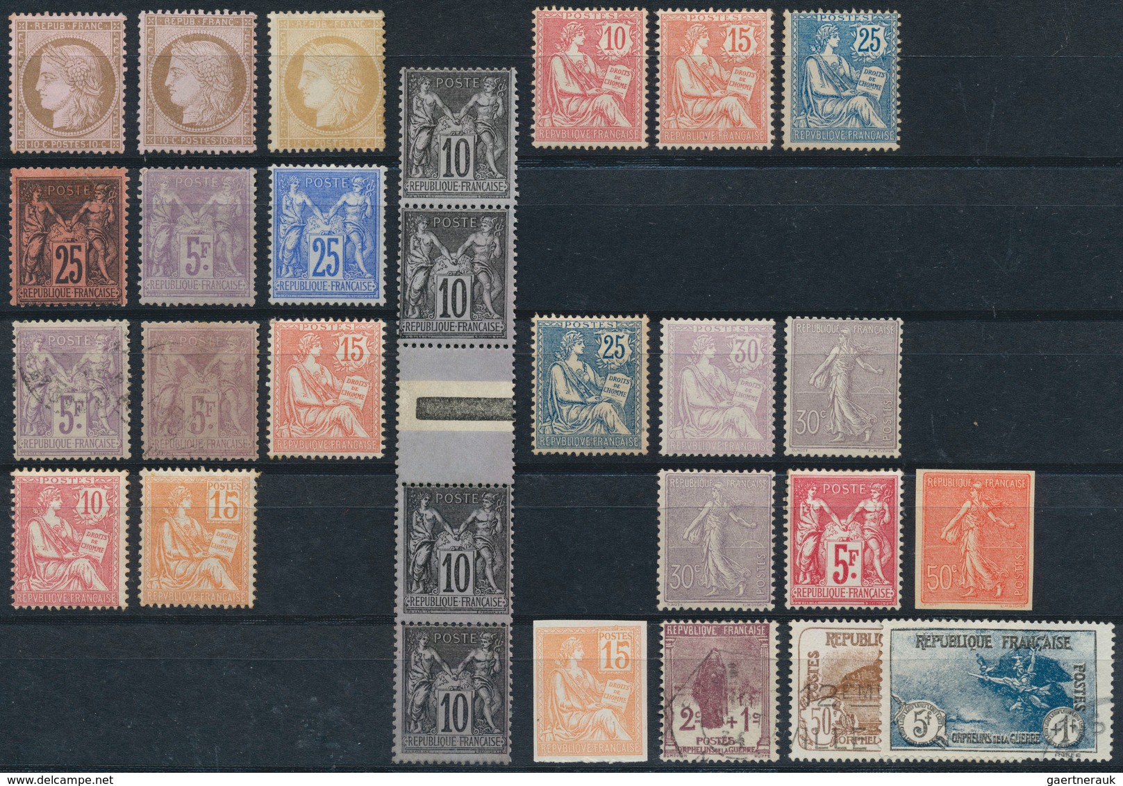 29689 Frankreich: 1870 - 1930, Small Lot Better Values On Two Plug-in Cards, Yvert ? Ca.8.000,-. - Gebruikt