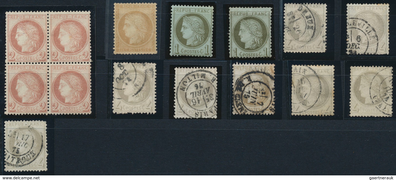 29690 Frankreich: 1870/1872, CERES, Mint And Used Lot Of 103 Stamps Incl. A Good Percentage Of Mint Materi - Gebruikt