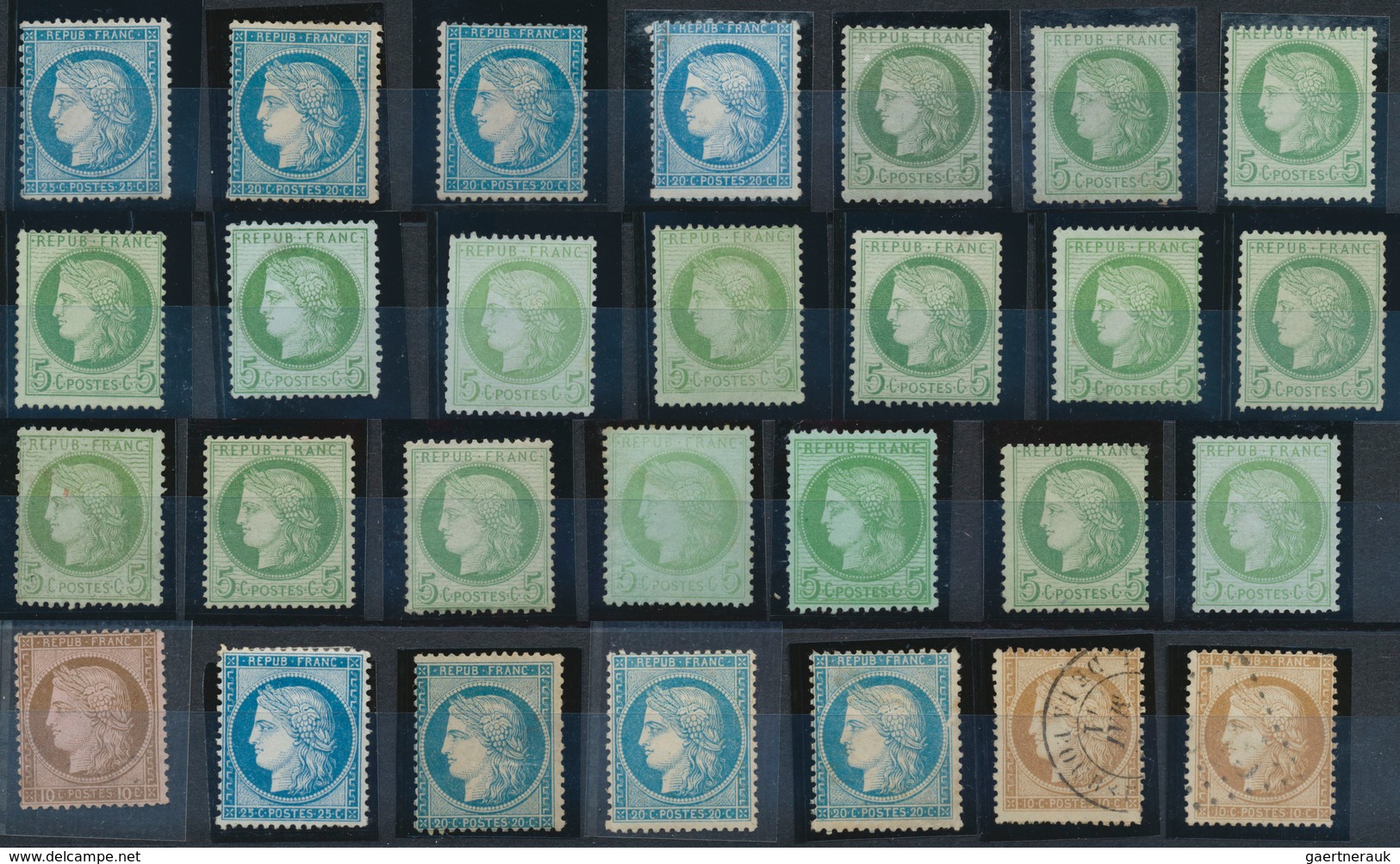 29690 Frankreich: 1870/1872, CERES, Mint And Used Lot Of 103 Stamps Incl. A Good Percentage Of Mint Materi - Gebruikt