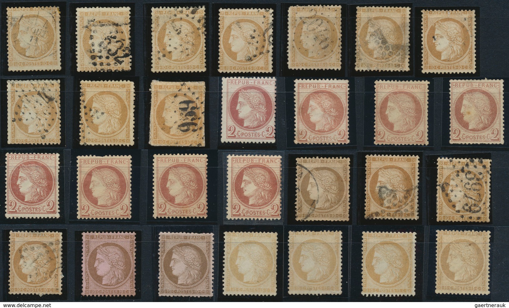 29690 Frankreich: 1870/1872, CERES, Mint And Used Lot Of 103 Stamps Incl. A Good Percentage Of Mint Materi - Gebruikt