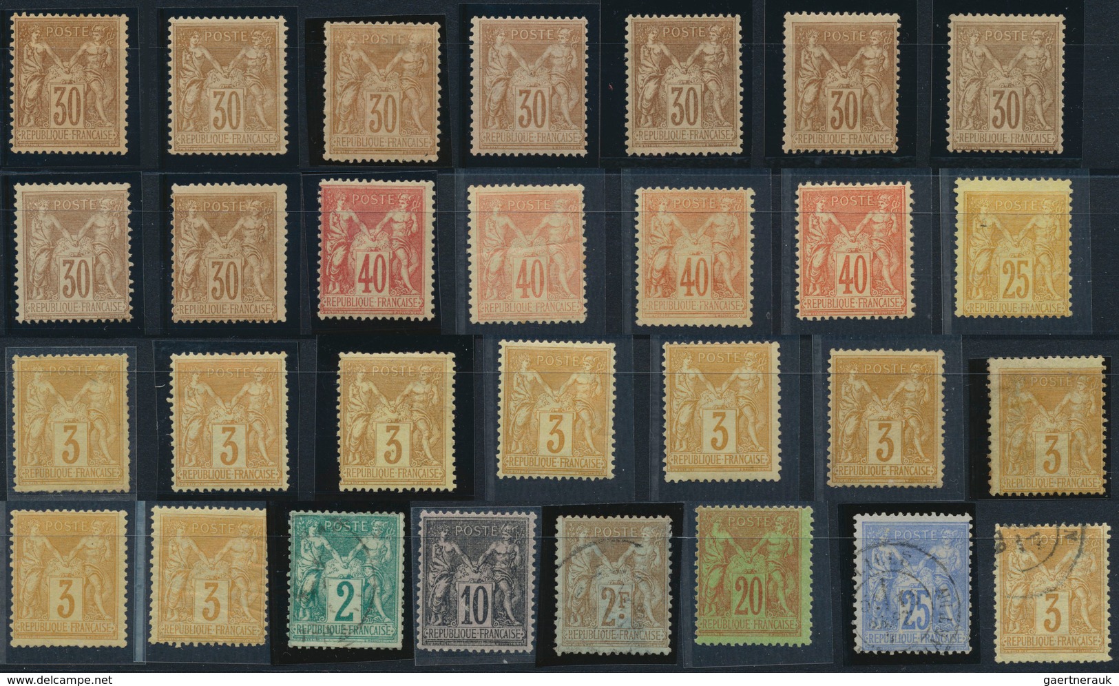 29693 Frankreich: 1876/1900, Type Sage, Mainly Mint Lot Of 59 Stamps, High Cat.value! - Gebruikt