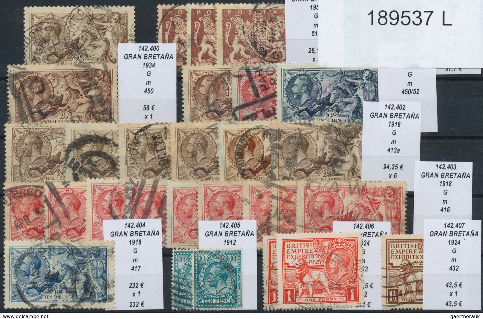 29739 Großbritannien: 1850/1940 (ca.), Comprehensive Used Accumulation On 42 Stockcards With Main Value In - Andere & Zonder Classificatie