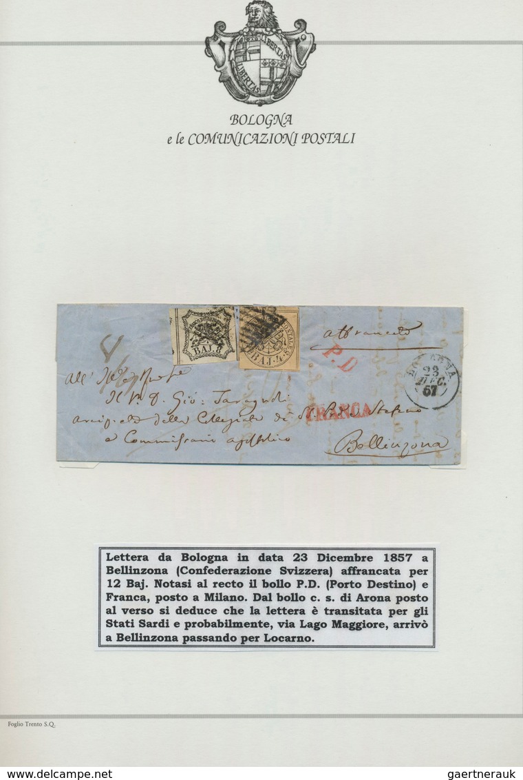 29753 Italien - Altitalienische Staaten: Kirchenstaat: 1459/1860 Ca., BOLOGNA E Le COMUNICAZIONI POSTALI, - Kerkelijke Staten