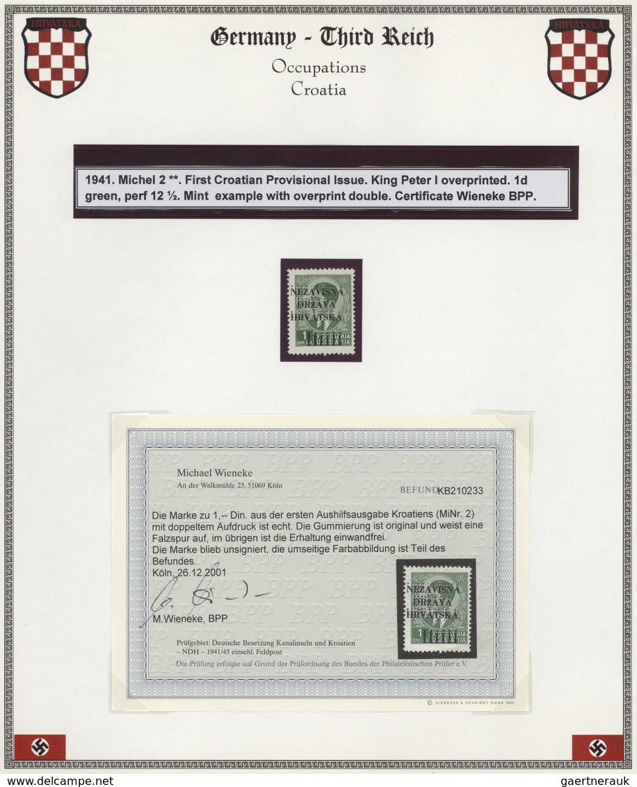 29772 Kroatien: 1941, 12 Apr, 1st Overprint Issue, Specialised Mint Assortment Of Apprx. 100 Stamps Showin - Kroatien