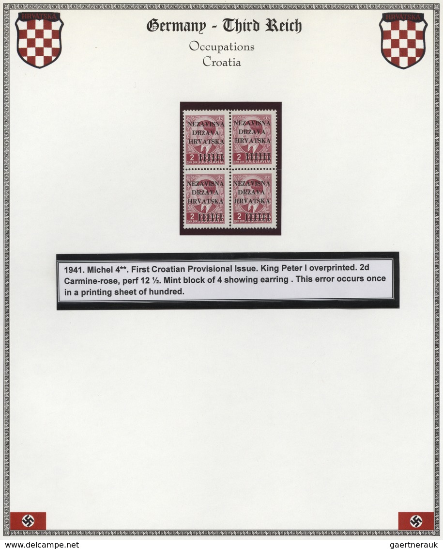 29772 Kroatien: 1941, 12 Apr, 1st Overprint Issue, Specialised Mint Assortment Of Apprx. 100 Stamps Showin - Croatia