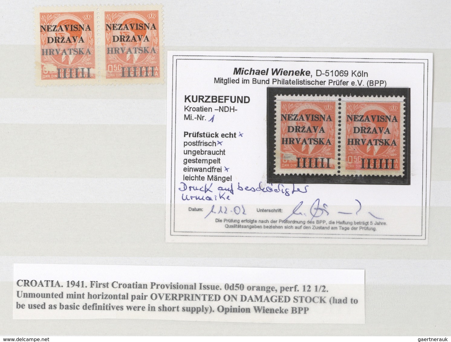 29772 Kroatien: 1941, 12 Apr, 1st overprint issue, specialised mint assortment of apprx. 100 stamps showin