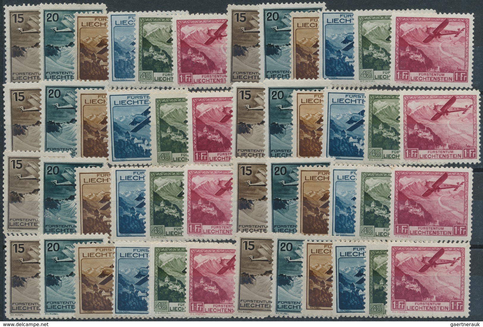 29776 Liechtenstein: 1915/1944, Steckkartenlot Mit U.a. Thronbesteigung 1928, Freimarken 1930, Acht Serien - Brieven En Documenten