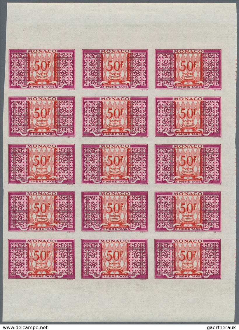 29812 Monaco - Portomarken: 1946/1950, 10c. To 50fr., Eleven Values (without 100fr. Which Was Issued In 19 - Portomarken
