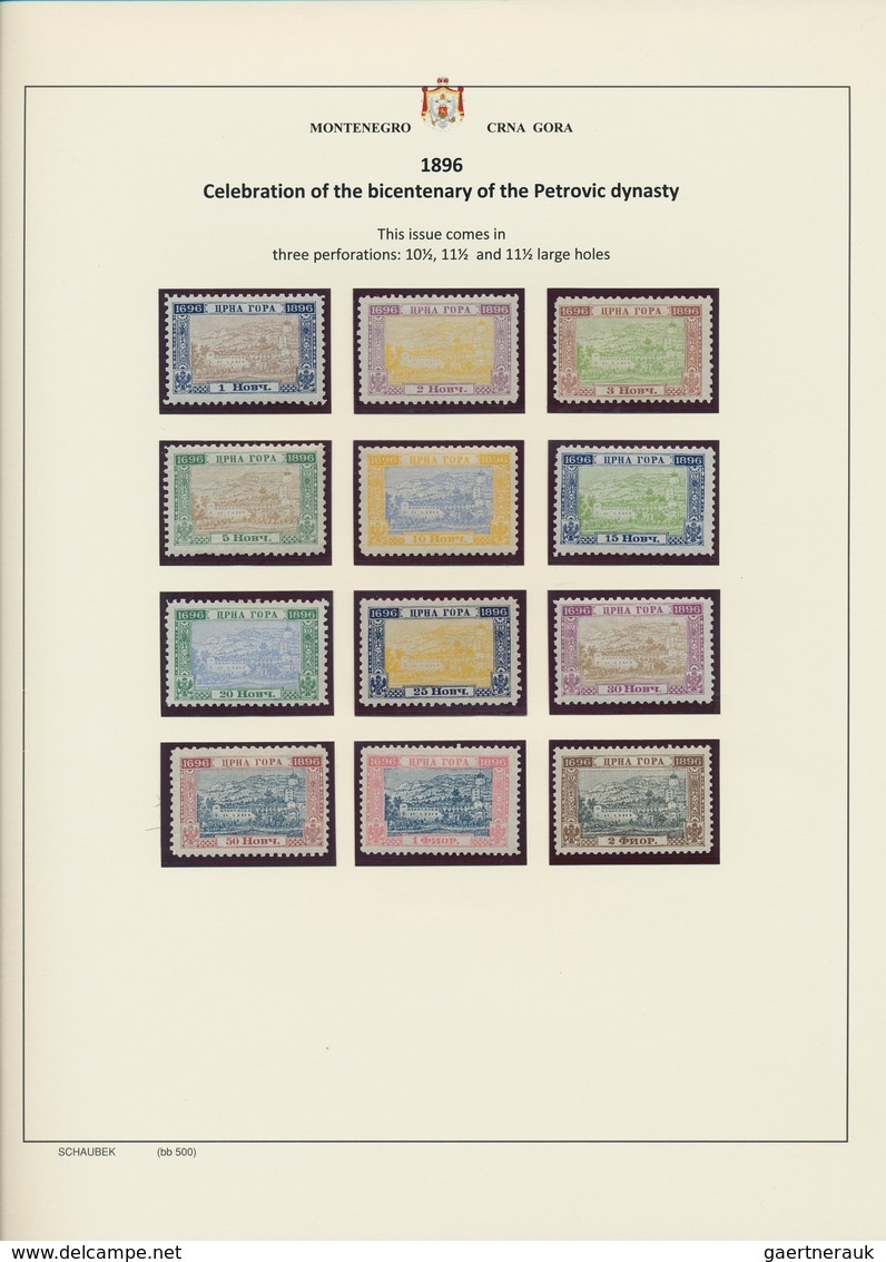 29815 Montenegro: 1873/1913: Nice, Specialized Collection With Perforations, Overprint Errors, Varieties, - Montenegro