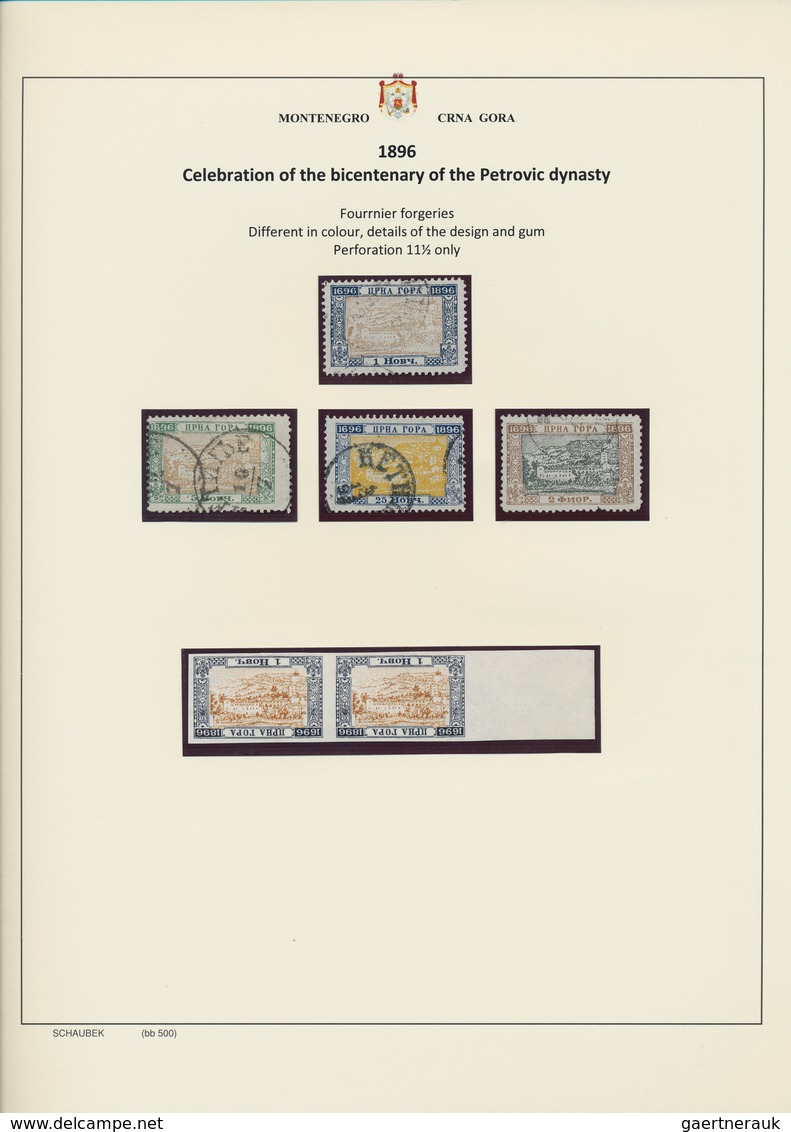 29815 Montenegro: 1873/1913: Nice, Specialized Collection With Perforations, Overprint Errors, Varieties, - Montenegro