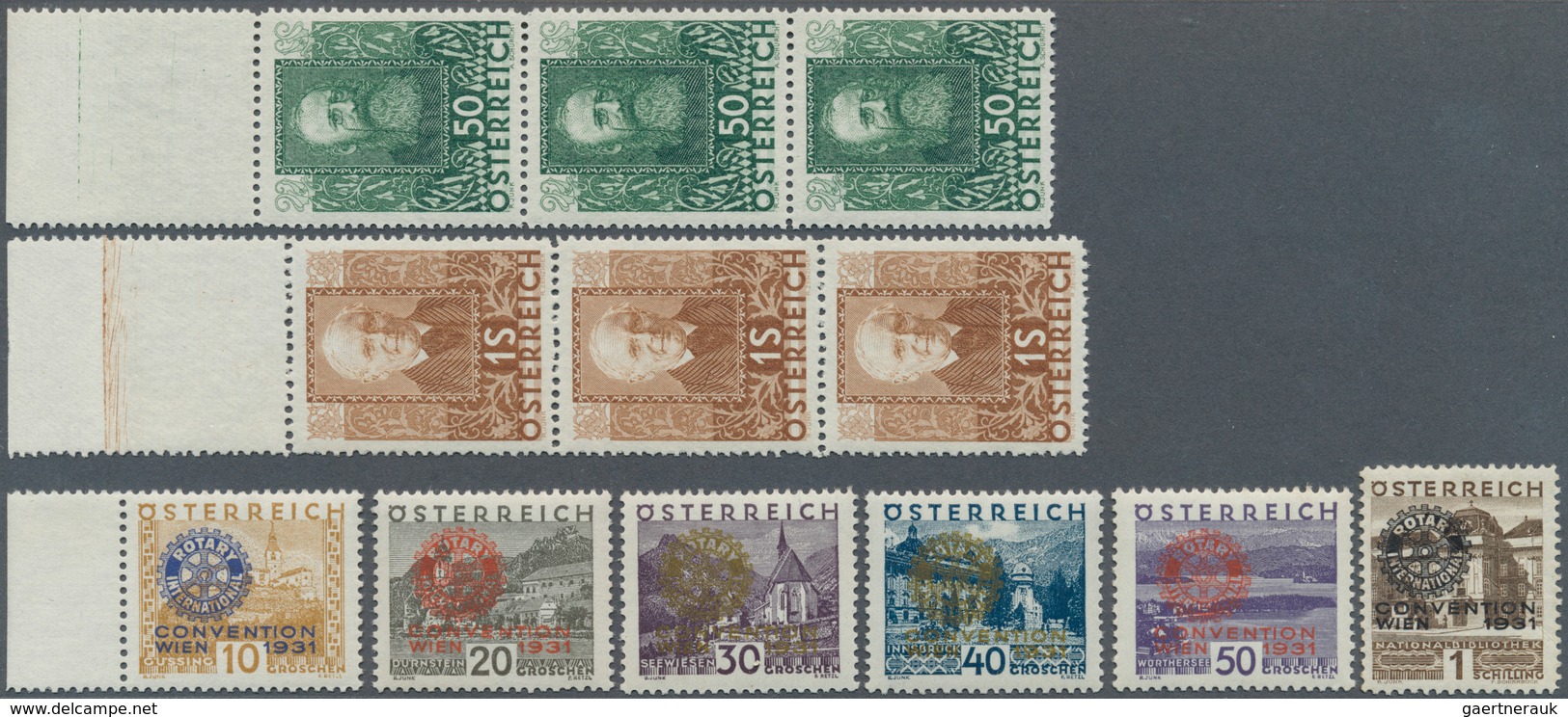 29821 Österreich: 1931, Meist Postfrisches Lot Mit Rotary-Satz Sowie Wohlfahrt "Dichter" In Senkrechten Ob - Ongebruikt