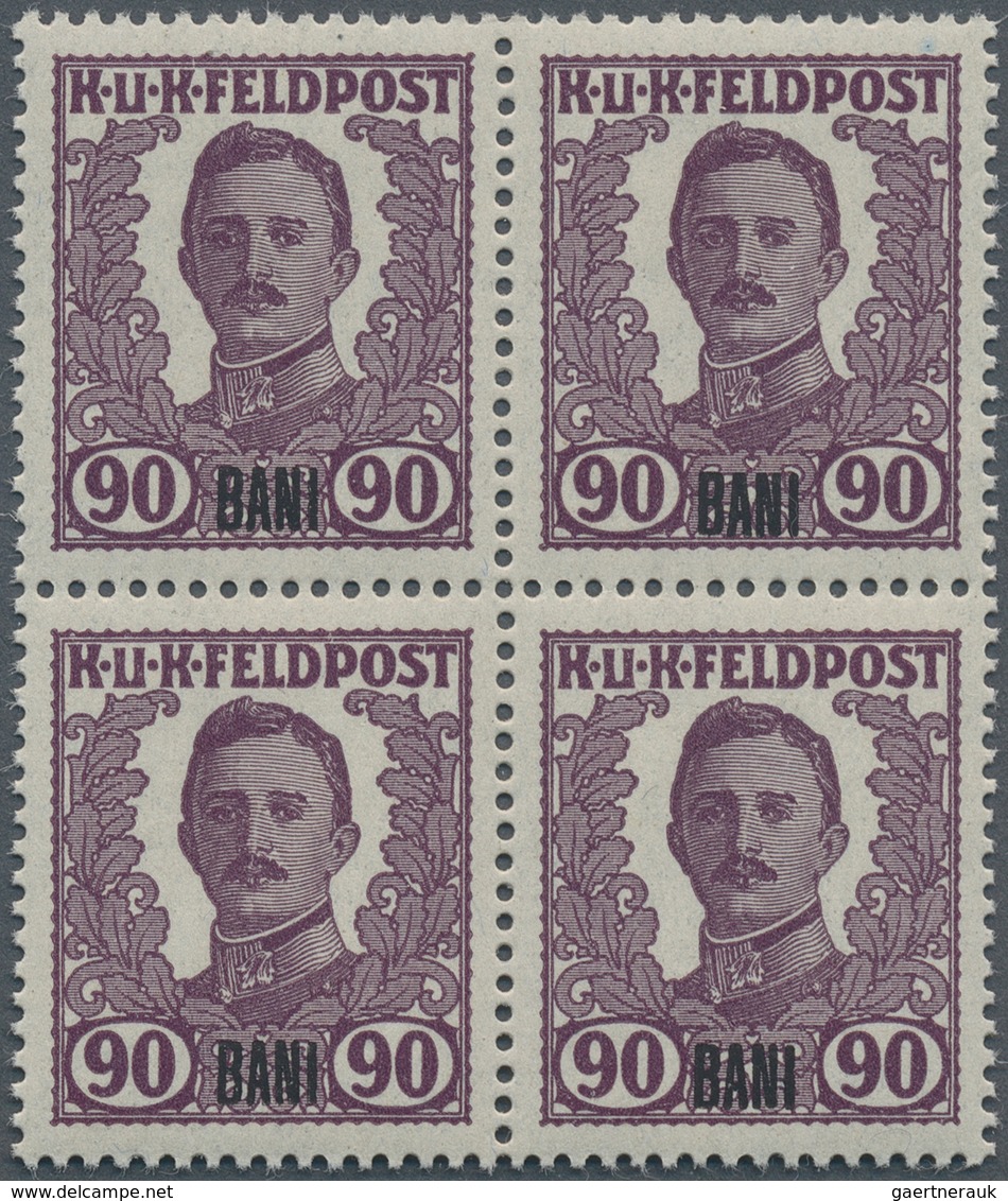 29829 Österreichisch-Ungarische Feldpost - Rumänien: 1918, "BANI" Auf 90 H. Dunkellila, Nicht Verausgabter - Andere & Zonder Classificatie