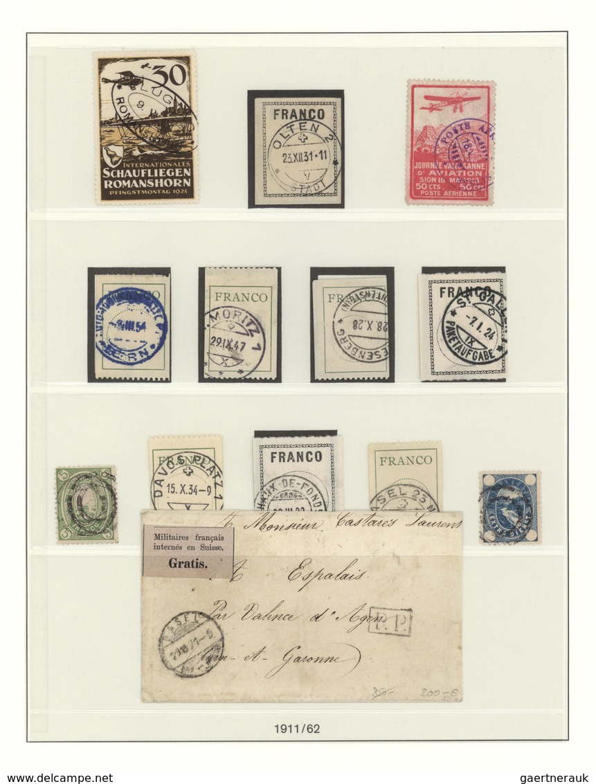 29846 Schweiz: 1846/1950, Umfassende Gestempelte Sammlung In Zwei Lindner-Ringbindern, Unterschiedliche Er - Ongebruikt