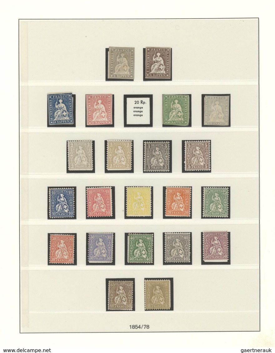 29848 Schweiz: 1850/1967, Umfassende Sammlung In Zwei Lindner-Ringbindern Auf Falzlos-T-Vordruck-/Blanko-B - Ongebruikt