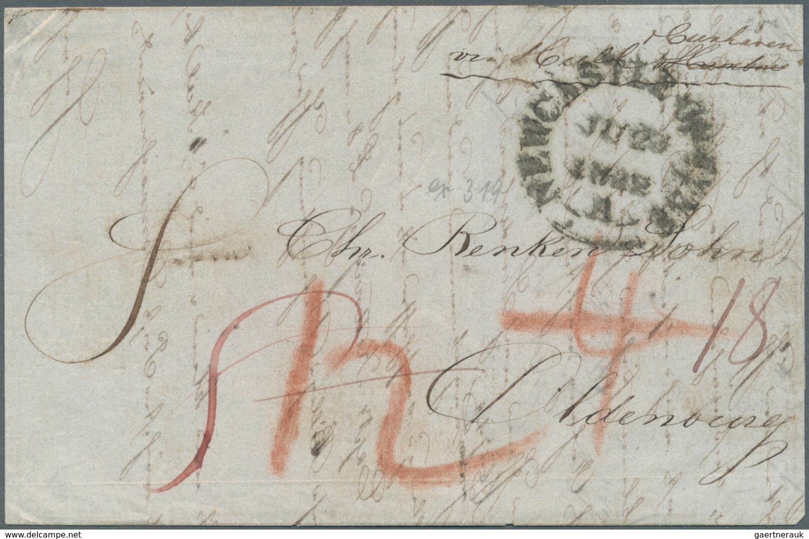 29979 Bremen - Vorphilatelie: 1841/1851 Ca., POSTVERKEHR MIT GROSSBRITANNIEN, Sammlung Mit 35 Faltbriefen - Vorphilatelie