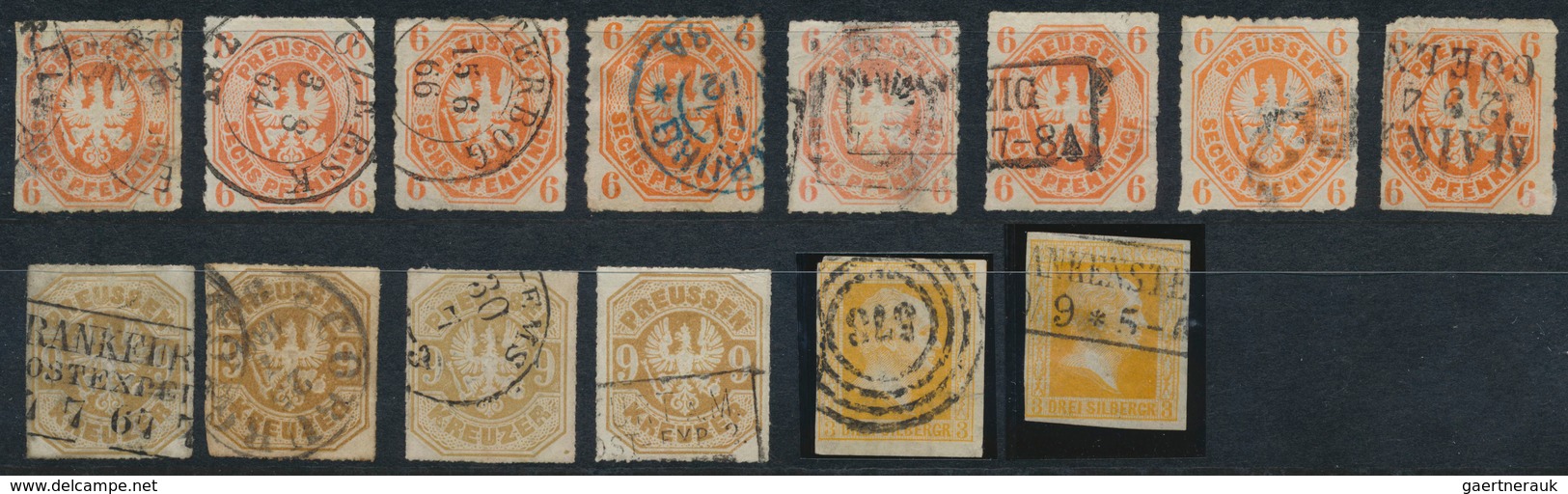 29990 Preußen - Marken Und Briefe: 1850/1867, Meist Gestempelte Steckkartenpartie Von 82 Marken, Etwas Unt - Sonstige & Ohne Zuordnung