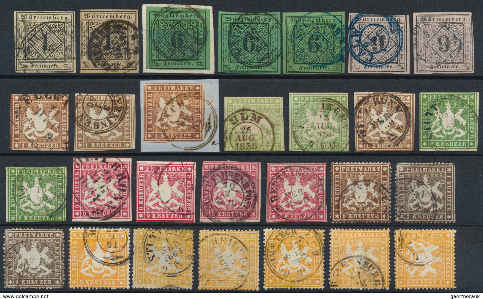29995 Württemberg - Marken Und Briefe: 1851/1890 (ca.), Gestempelte Sammlungspartie Von 96 Marken Meist De - Andere & Zonder Classificatie