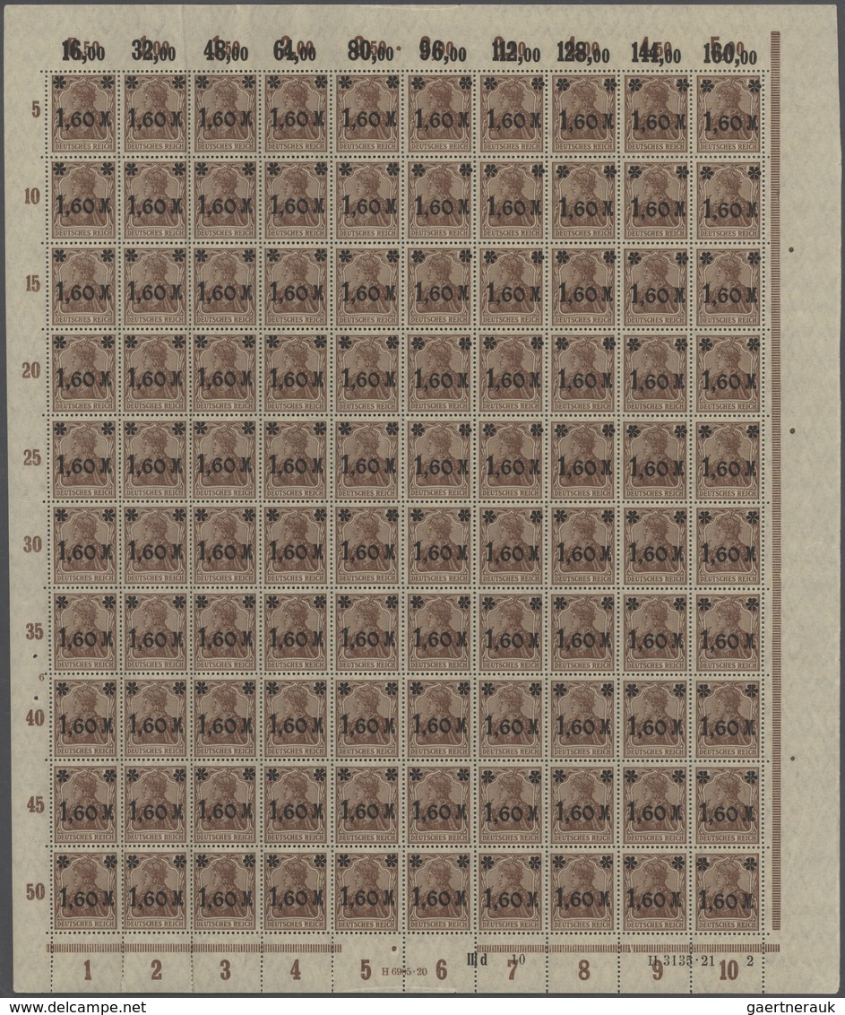 30013 Deutsches Reich - Inflation: 1921, Germania-Aufdruck, 1.60 Mark Auf 5 Pfg. Lebhaftbraun, Stumpfschwa - Brieven En Documenten