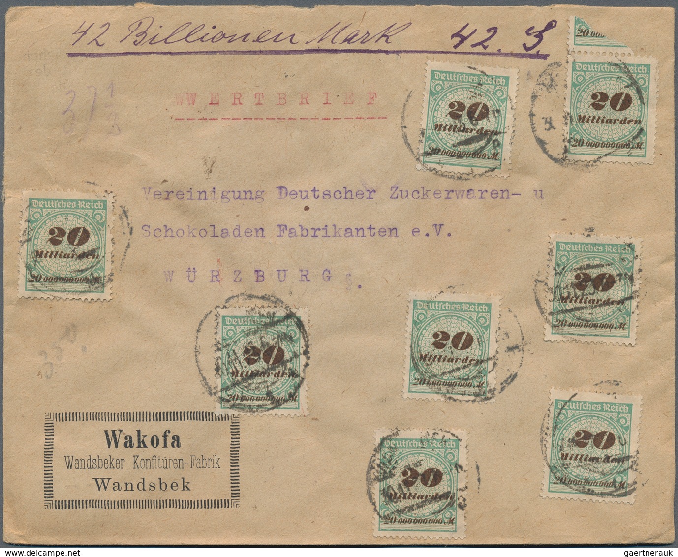 30014 Deutsches Reich - Inflation: 1923, HOCHINFLATION, Ursprünglicher Posten Mit über 200 Briefen Einer F - Brieven En Documenten