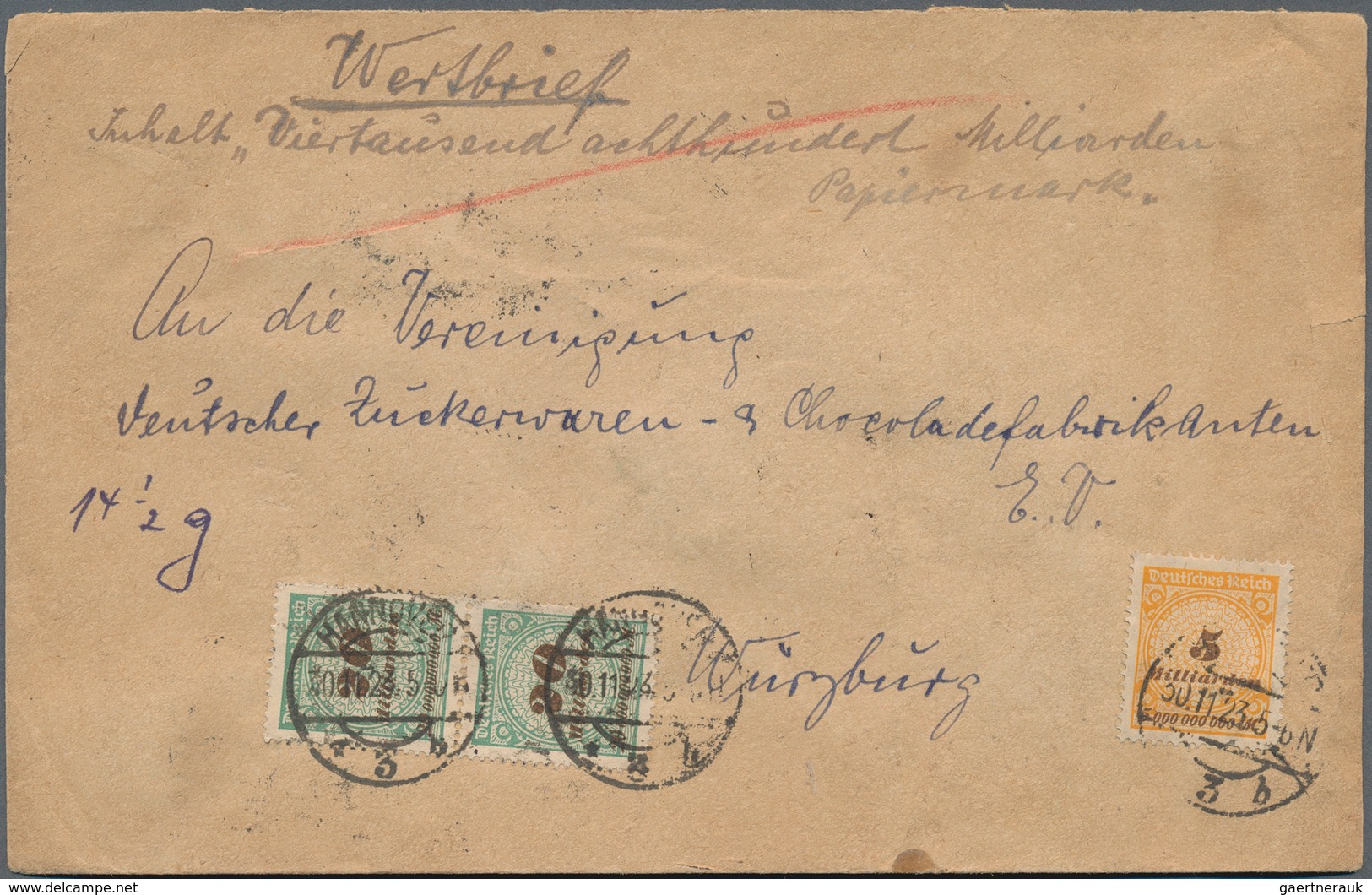 30014 Deutsches Reich - Inflation: 1923, HOCHINFLATION, Ursprünglicher Posten Mit über 200 Briefen Einer F - Brieven En Documenten