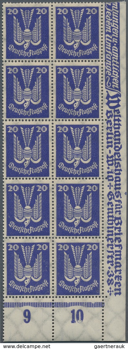 30016 Deutsches Reich - Weimar: 1924, Flugpost Holztaube, Zehn Komplette Serien In Einheiten, Postfrisch. - Ongebruikt