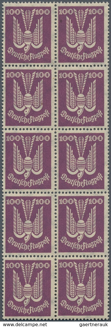 30016 Deutsches Reich - Weimar: 1924, Flugpost Holztaube, Zehn Komplette Serien In Einheiten, Postfrisch. - Ungebraucht