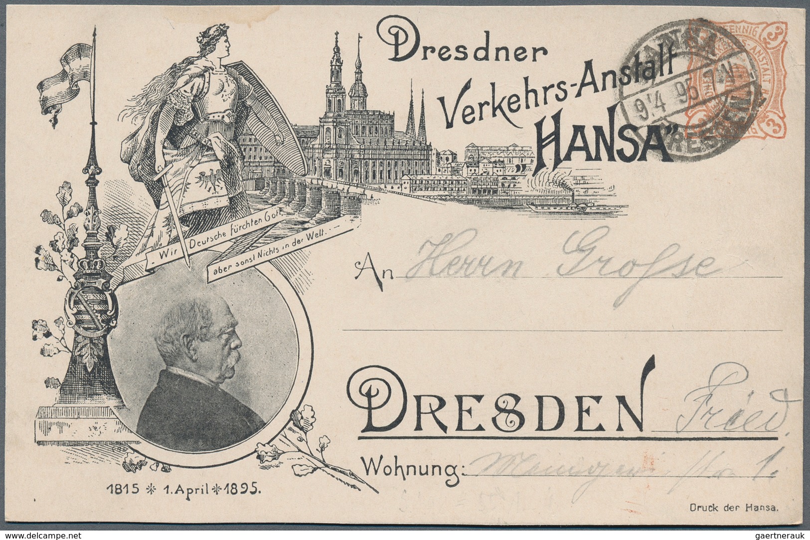 30028 Deutsches Reich - Privatpost (Stadtpost): 1886/1900, DRESDEN HANSA, Gehaltvolle Sammlung Mit Ca.150 - Private & Lokale Post