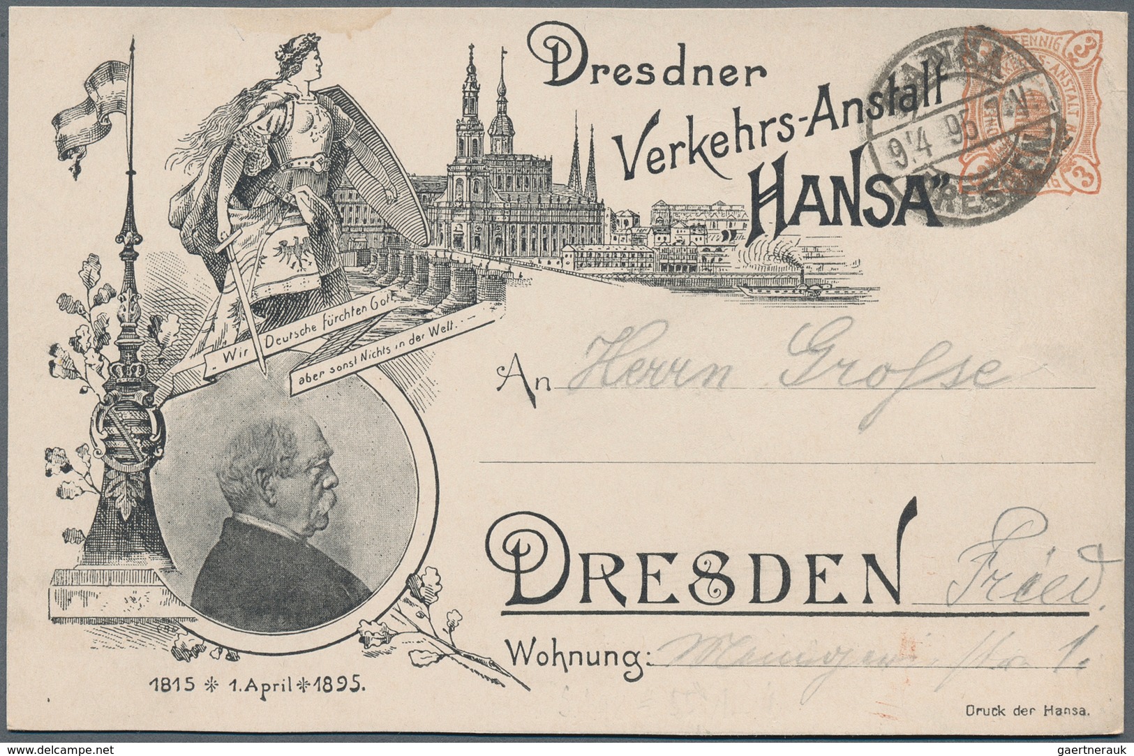 30028 Deutsches Reich - Privatpost (Stadtpost): 1886/1900, DRESDEN HANSA, Gehaltvolle Sammlung Mit Ca.150 - Privatpost