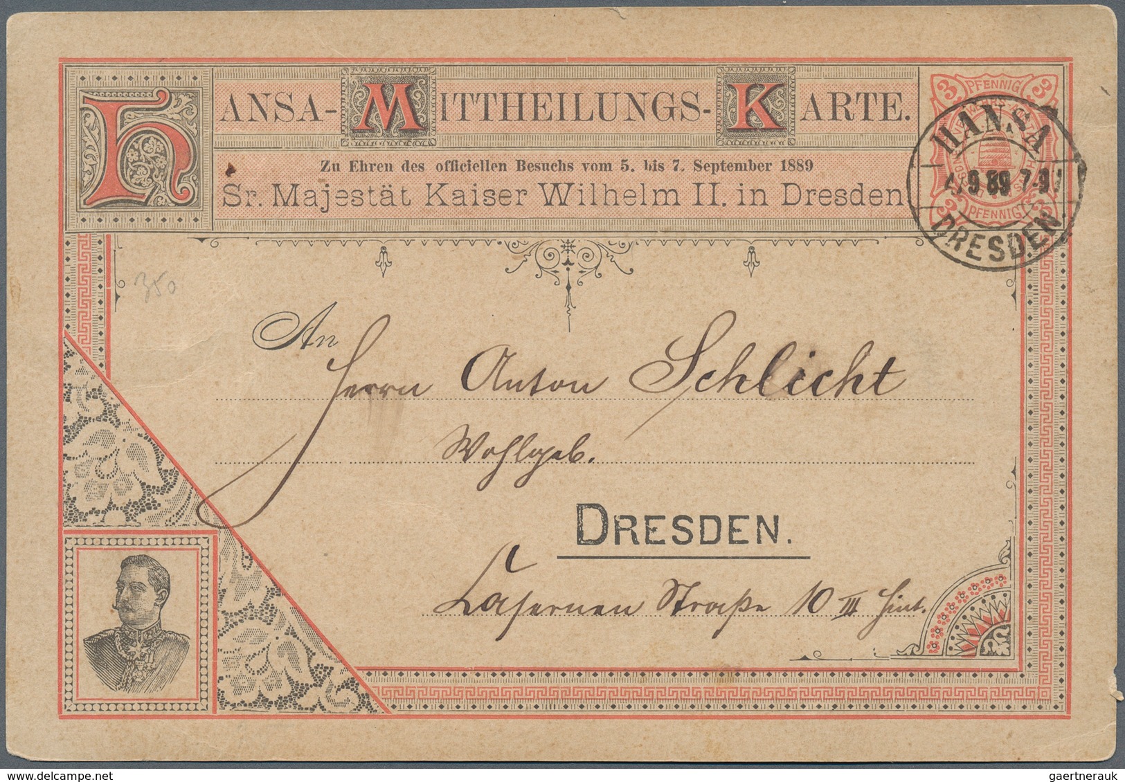 30028 Deutsches Reich - Privatpost (Stadtpost): 1886/1900, DRESDEN HANSA, gehaltvolle Sammlung mit ca.150
