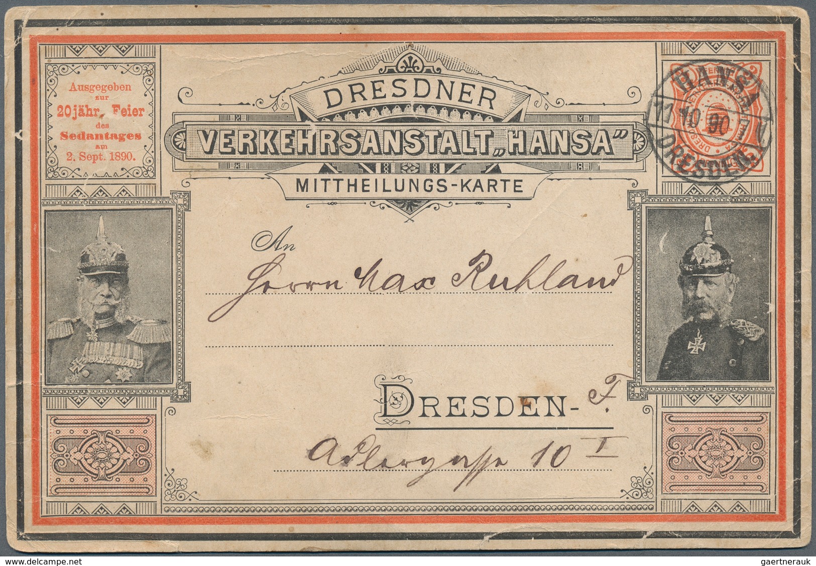 30028 Deutsches Reich - Privatpost (Stadtpost): 1886/1900, DRESDEN HANSA, gehaltvolle Sammlung mit ca.150