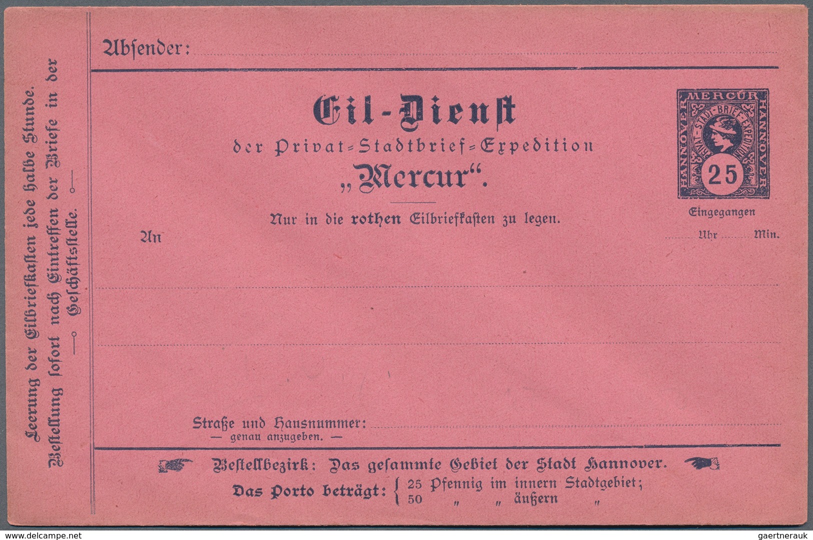 30029 Deutsches Reich - Privatpost (Stadtpost): 1886/1900, HANNOVER MERCUR PRIVATPOST, Gehaltvolle Sammlun - Privatpost