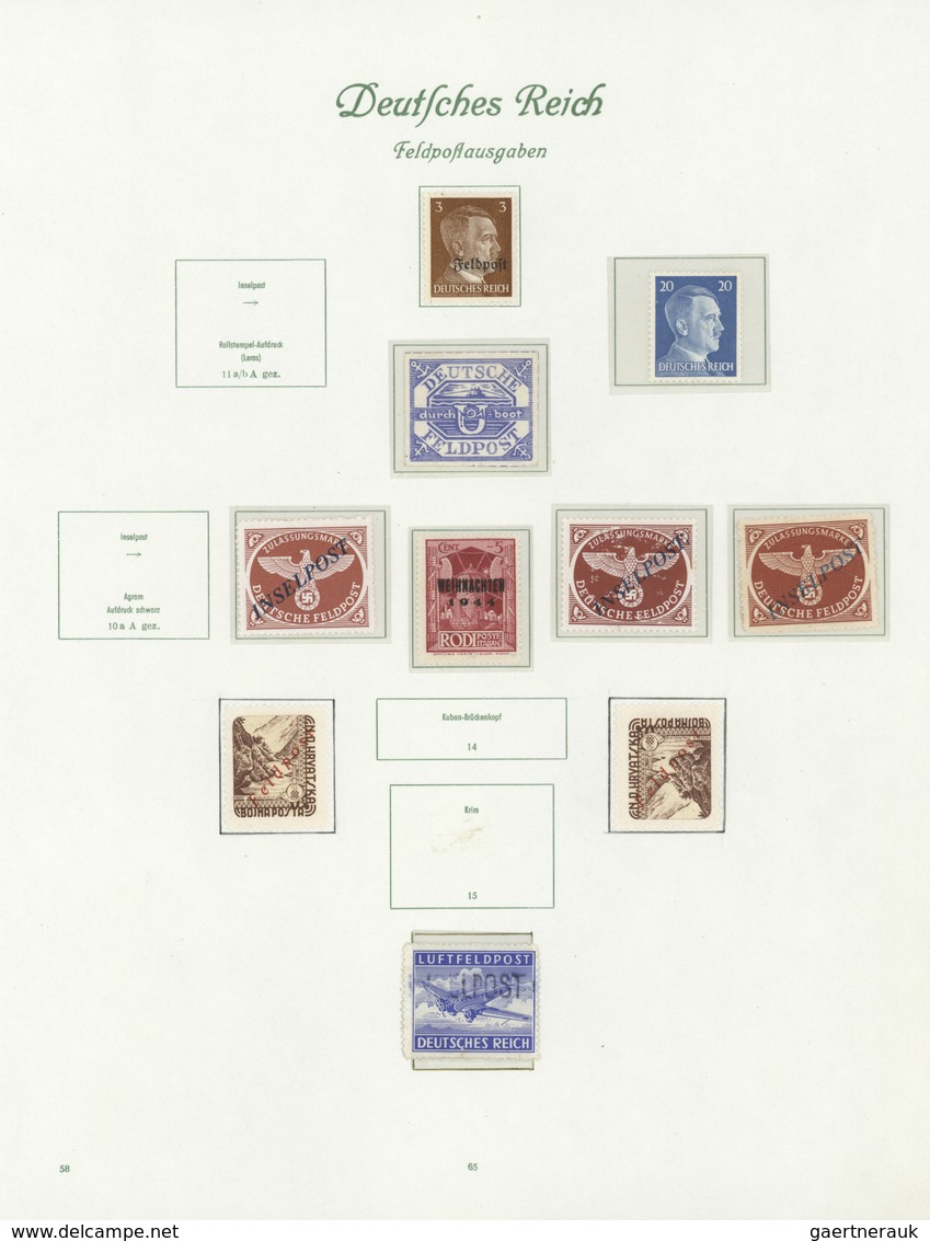 30057 Feldpostmarken: 1942/1945, Gehaltvolle Sammlung Auf Selbstgestalteten Blättern, Dabei Inselpost Mi.7 - Andere & Zonder Classificatie