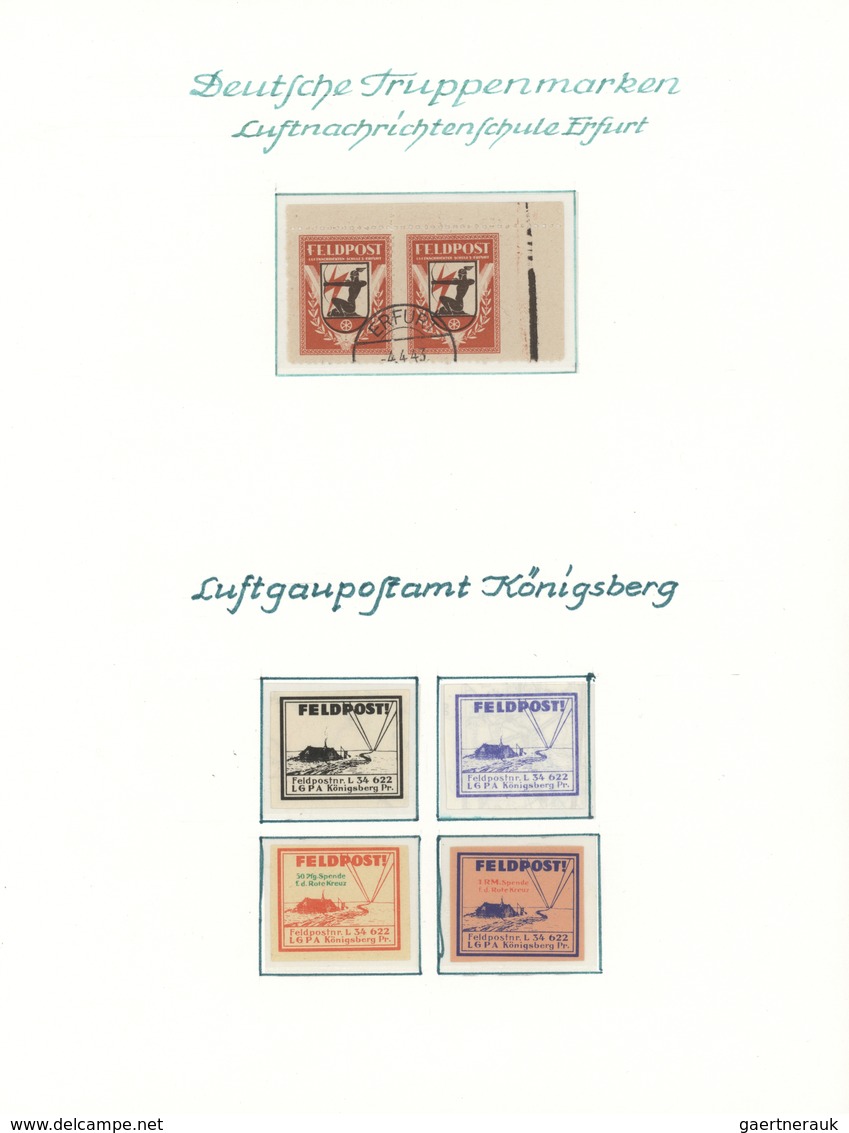 30057 Feldpostmarken: 1942/1945, Gehaltvolle Sammlung Auf Selbstgestalteten Blättern, Dabei Inselpost Mi.7 - Sonstige & Ohne Zuordnung
