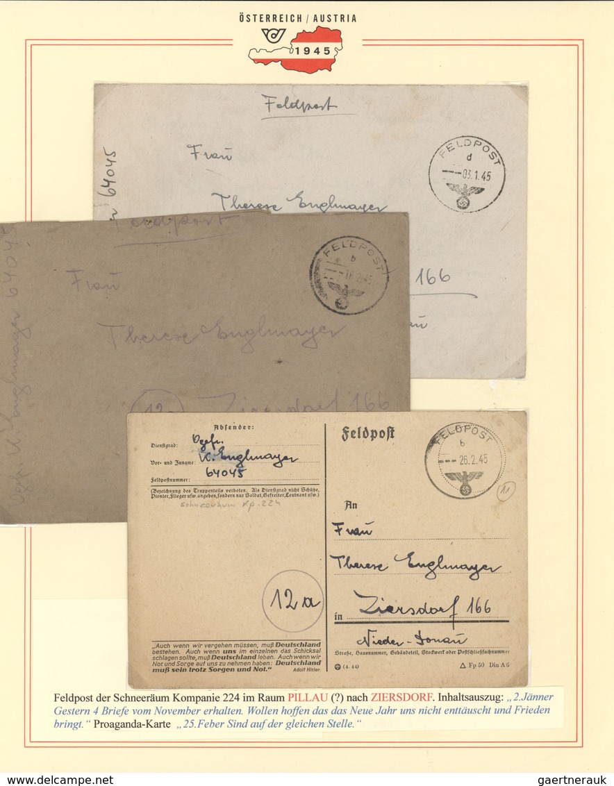 30063 Feldpost 2. Weltkrieg: 1944/1945, 19.12.-16.3., Ostpreußen, Sammlung Von Ca. 90 Wehrmacht-Feldpostbe - Sonstige & Ohne Zuordnung