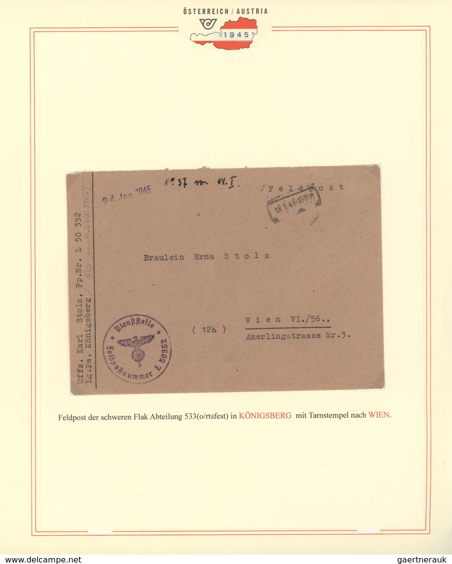 30063 Feldpost 2. Weltkrieg: 1944/1945, 19.12.-16.3., Ostpreußen, Sammlung von ca. 90 Wehrmacht-Feldpostbe