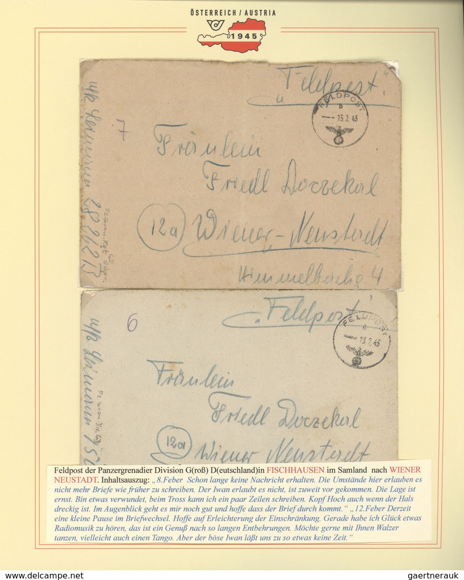 30063 Feldpost 2. Weltkrieg: 1944/1945, 19.12.-16.3., Ostpreußen, Sammlung von ca. 90 Wehrmacht-Feldpostbe