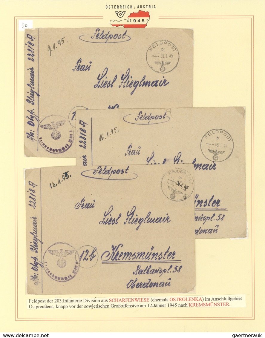 30063 Feldpost 2. Weltkrieg: 1944/1945, 19.12.-16.3., Ostpreußen, Sammlung von ca. 90 Wehrmacht-Feldpostbe