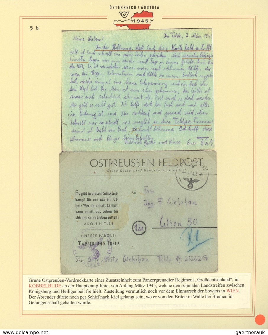 30063 Feldpost 2. Weltkrieg: 1944/1945, 19.12.-16.3., Ostpreußen, Sammlung von ca. 90 Wehrmacht-Feldpostbe