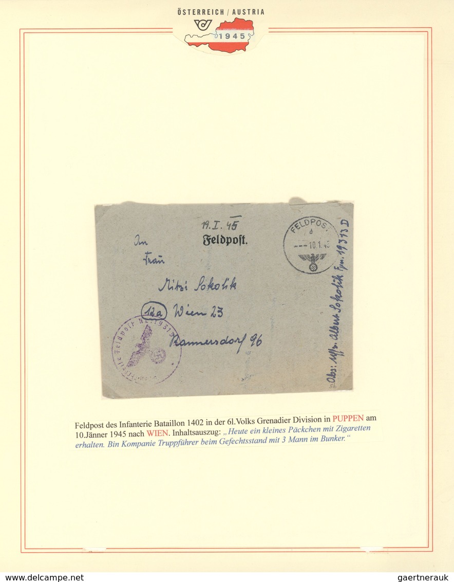 30063 Feldpost 2. Weltkrieg: 1944/1945, 19.12.-16.3., Ostpreußen, Sammlung von ca. 90 Wehrmacht-Feldpostbe