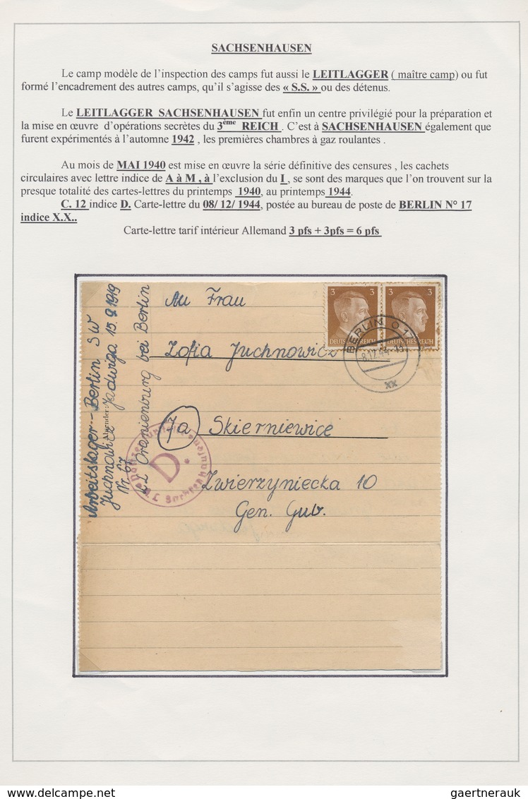 30070 KZ-Post: 1940/1944, Sammlung Mit KZ- Und Lagerpost, Dabei 5 Briefe Aus Den Konzentrationslagern Ausc - Brieven En Documenten