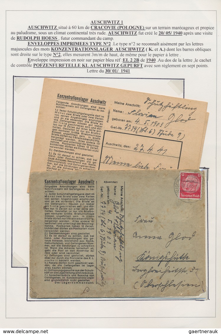 30070 KZ-Post: 1940/1944, Sammlung Mit KZ- Und Lagerpost, Dabei 5 Briefe Aus Den Konzentrationslagern Ausc - Brieven En Documenten