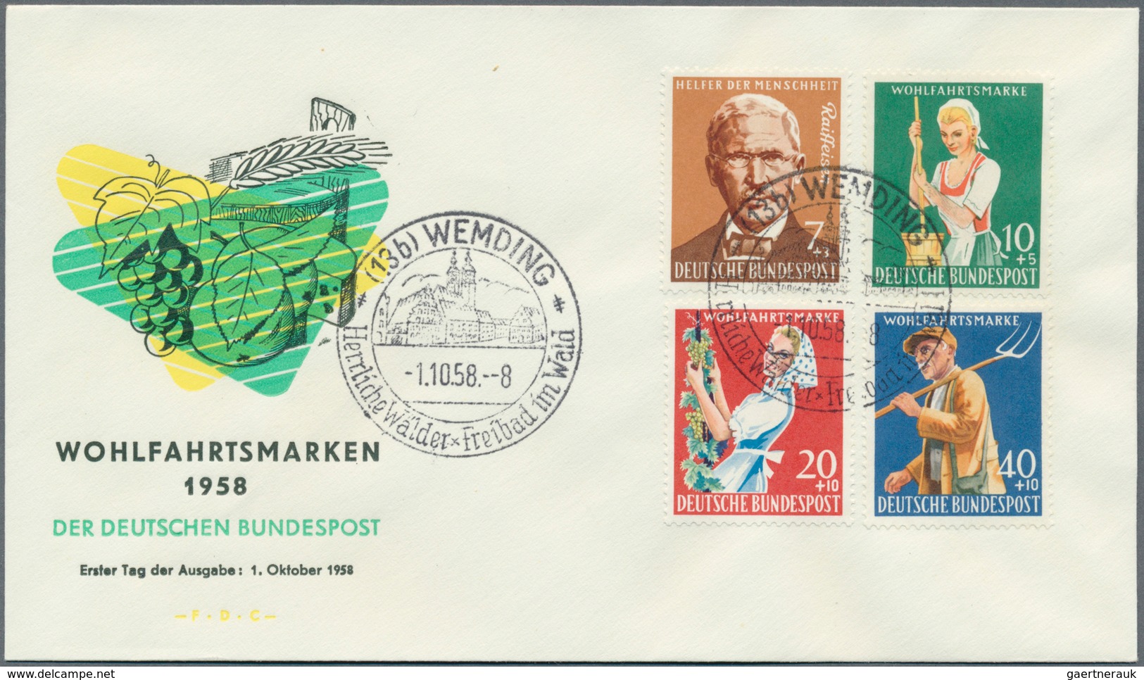 30094 Bundesrepublik Und Berlin: 1952/1958, Partie Mit Ca.20 Belegen, Zumeist Mittlere Bis Bessere FDC's, - Sammlungen